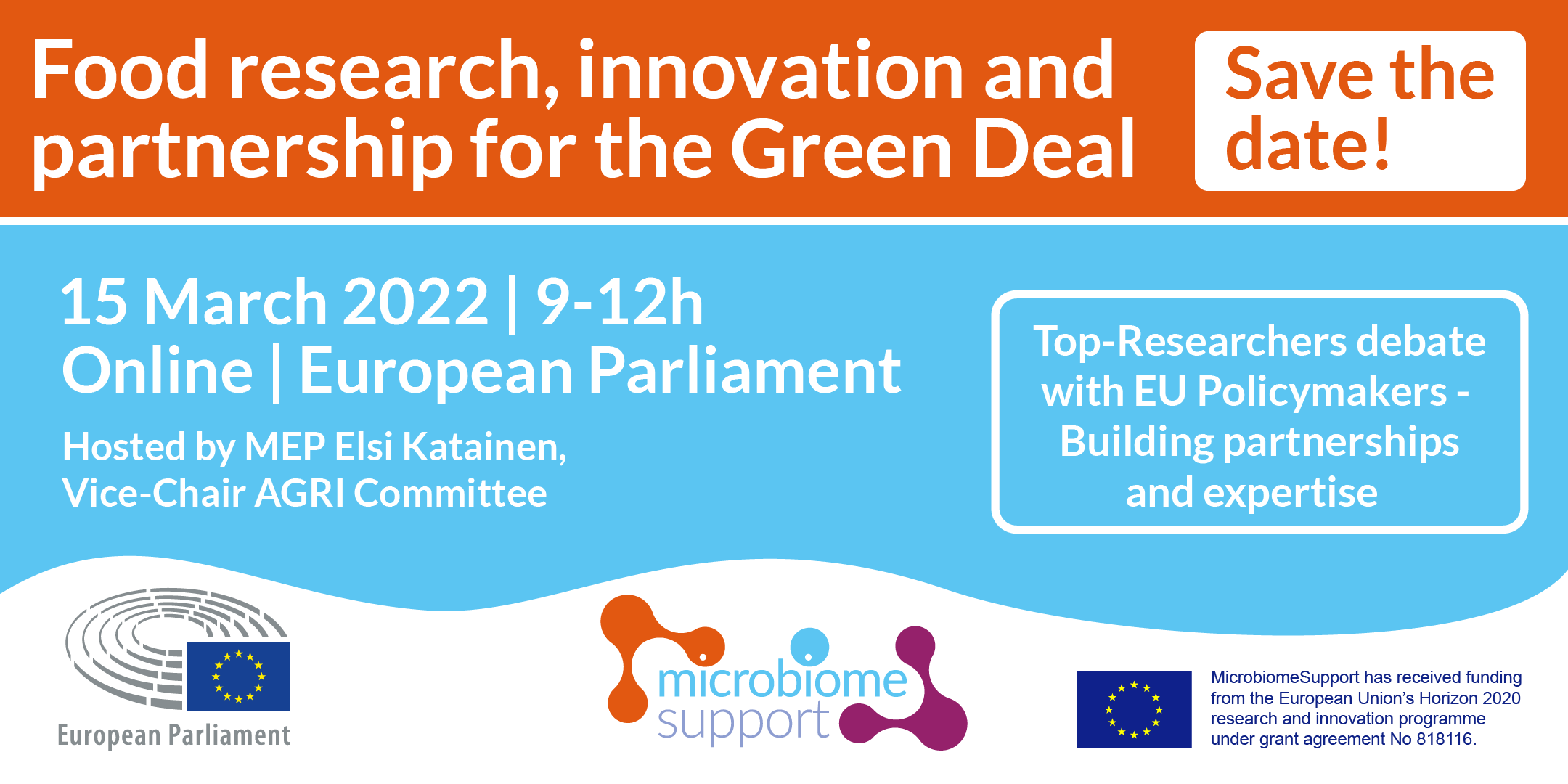 MicrobiomeSupport meets the EU Parliament, register now!